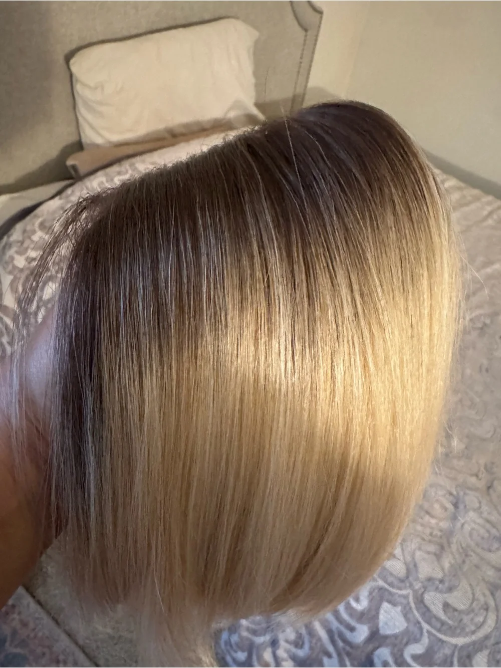 Blonde Ombre Wig - Natural Dark Roots to Light Blonde